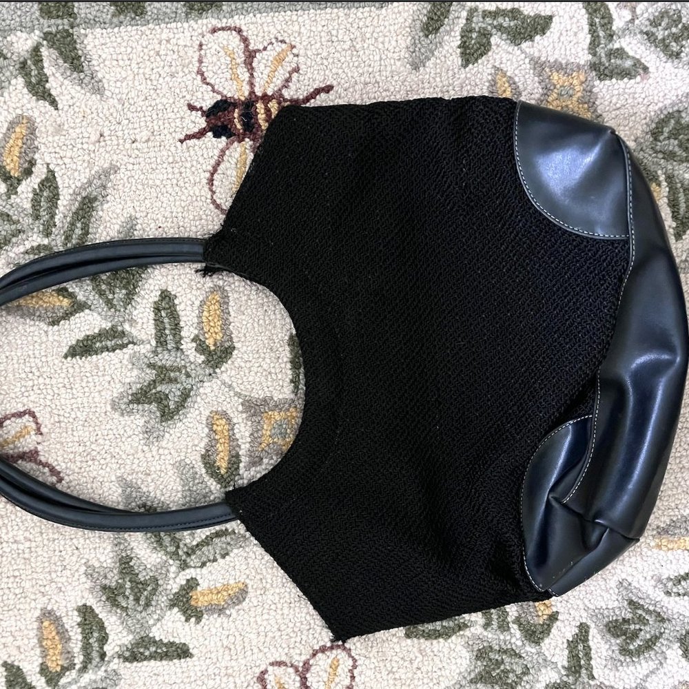 The Sak Black Twill PVC Shoulder Bag Handbag Purse (Used)